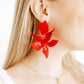 Flora Statement Earrings - True Red - LINNY CO WholesaleAcetate