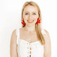 Flora Statement Earrings - True Red - LINNY CO WholesaleAcetate