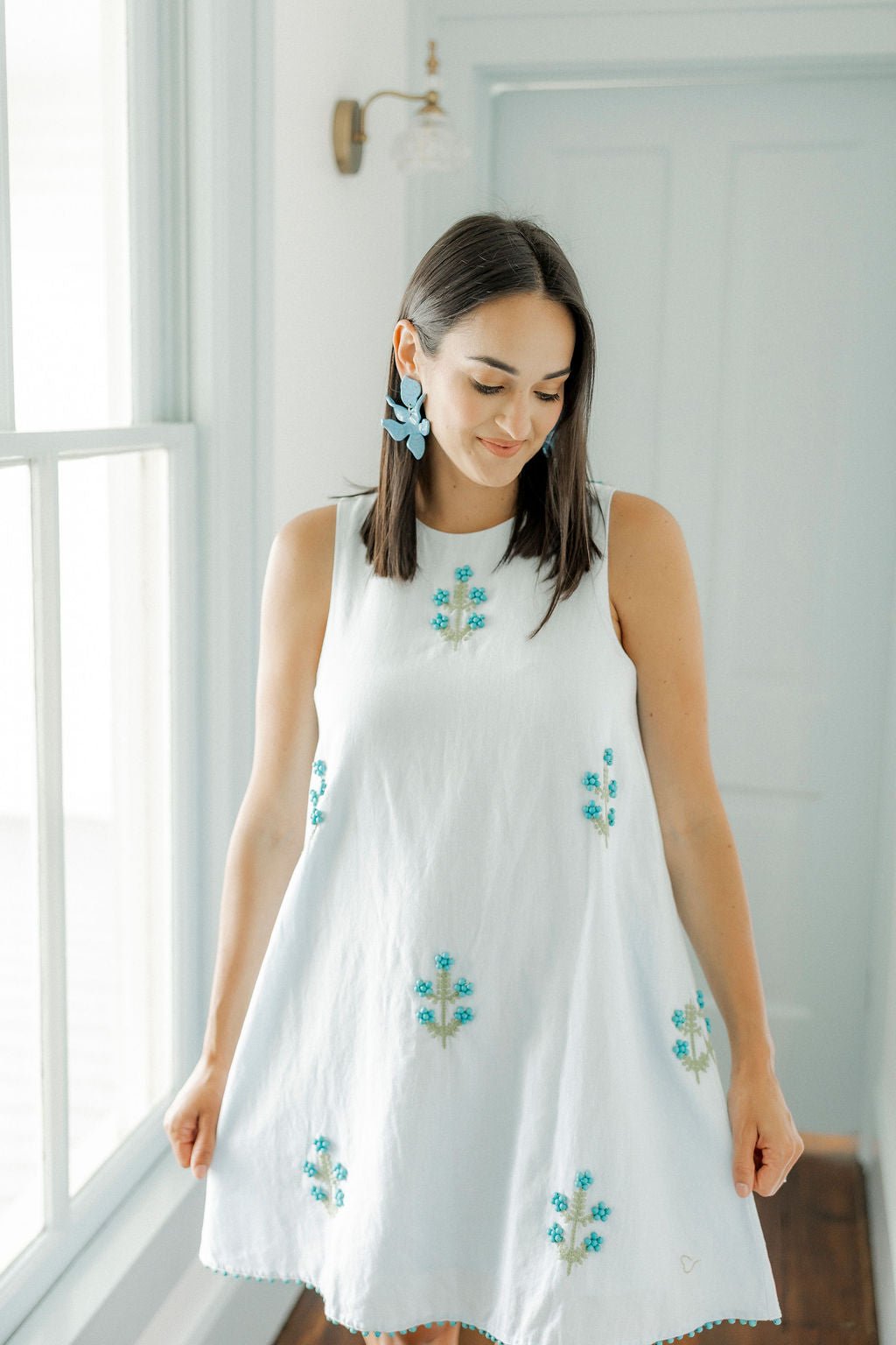 Flora Statement Earrings - Turquoise - LINNY CO WholesaleAcetate