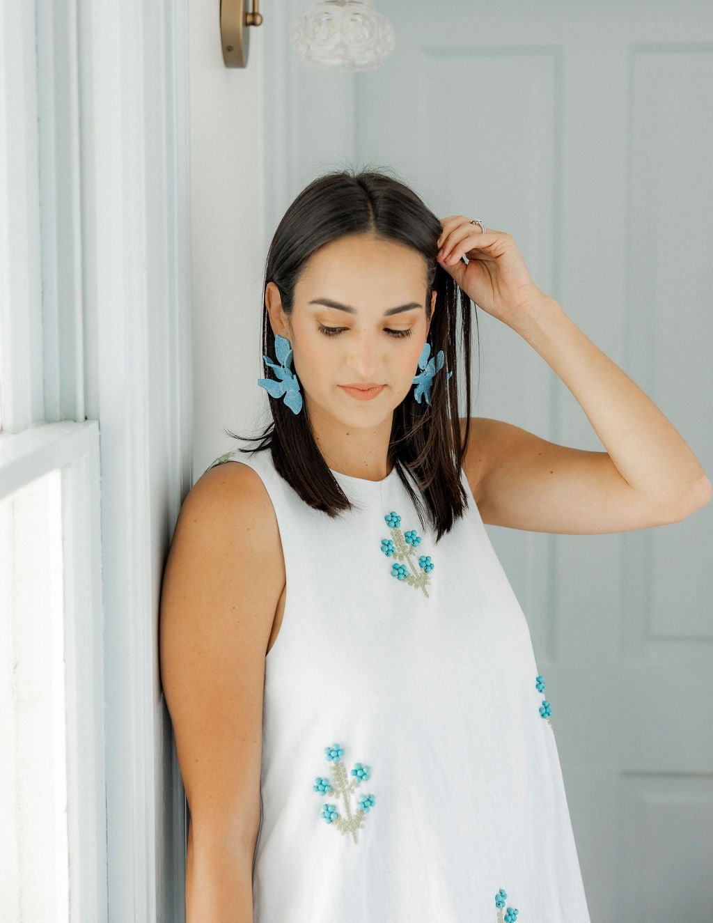 Flora Statement Earrings - Turquoise - LINNY CO WholesaleAcetate