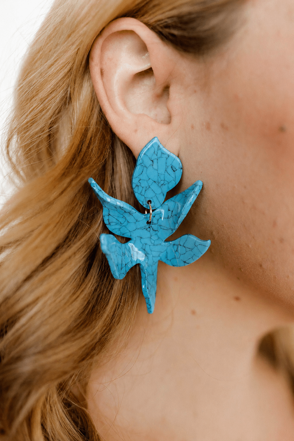Flora Statement Earrings - Turquoise - LINNY CO WholesaleAcetate