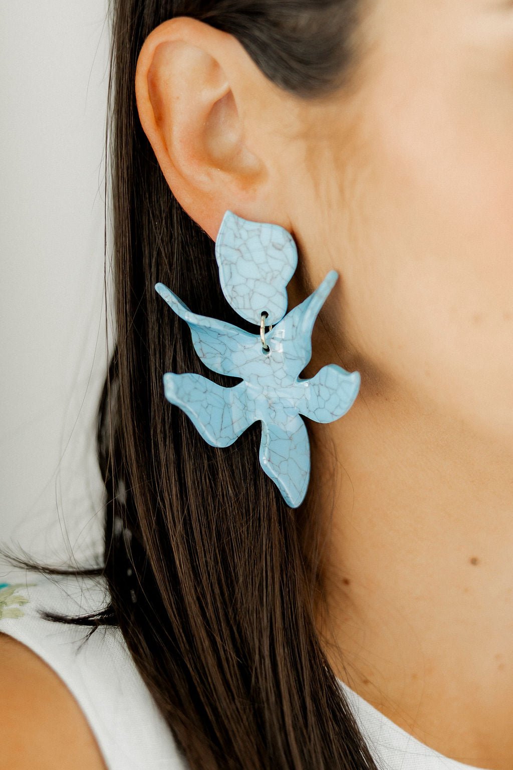Flora Statement Earrings - Turquoise - LINNY CO WholesaleAcetate