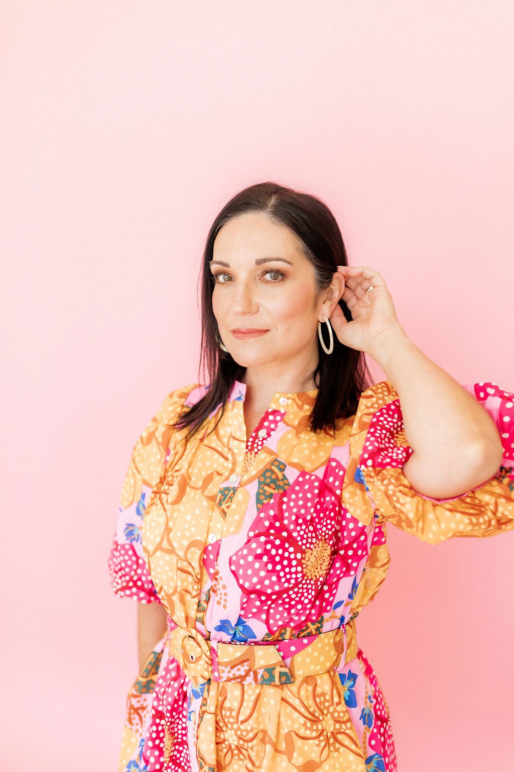 Holly Medium Hoop Earrings - Champagne Sparkle - LINNY CO WholesaleAcetate