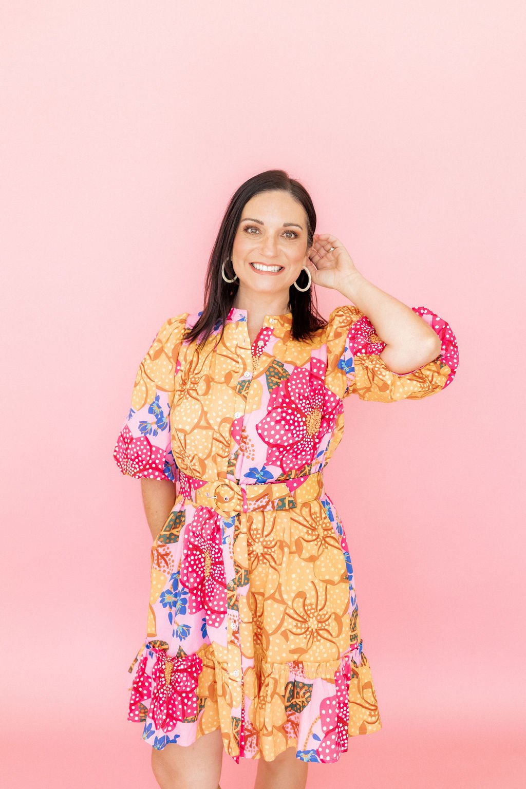 Holly Medium Hoop Earrings - Champagne Sparkle - LINNY CO WholesaleAcetate