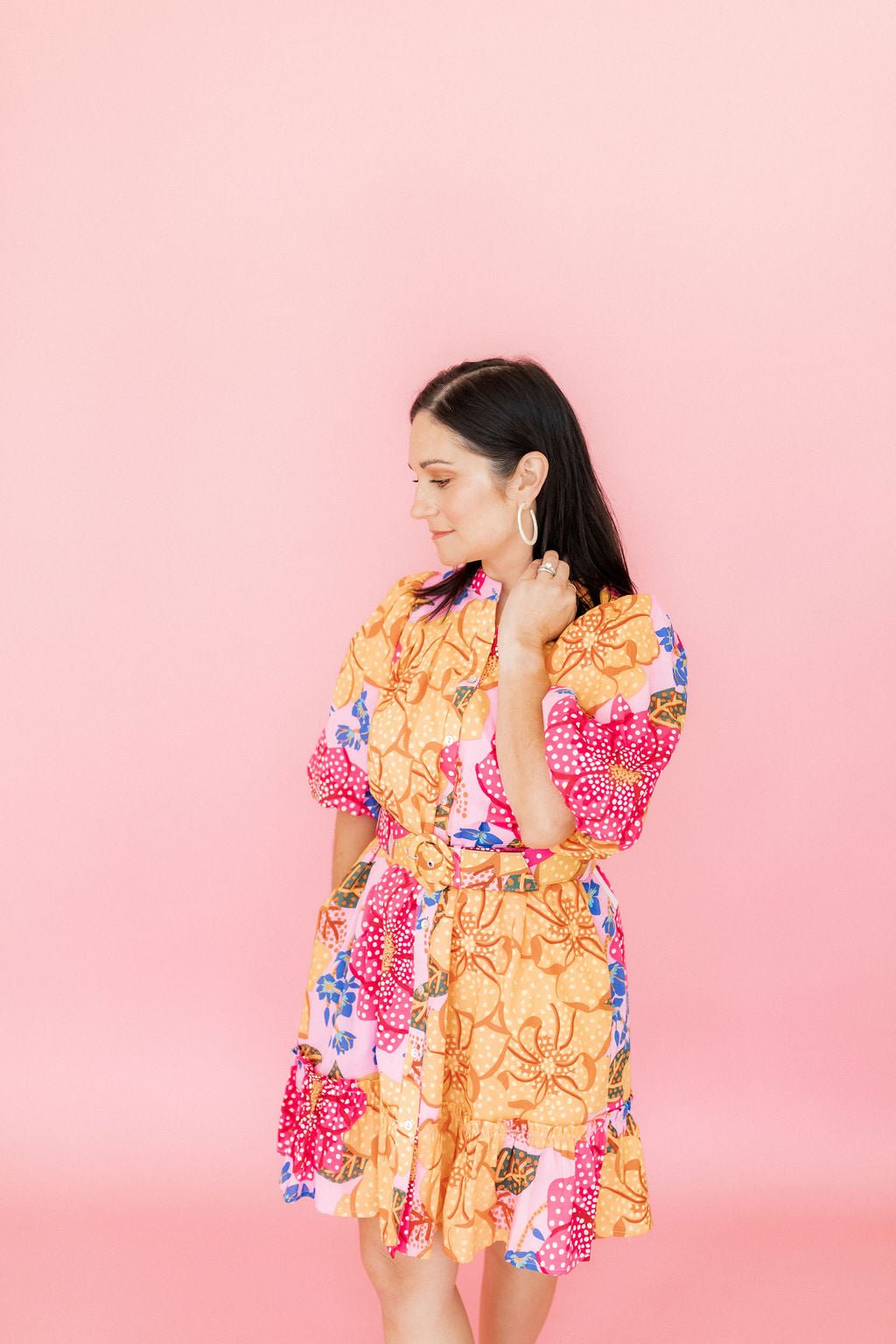 Holly Medium Hoop Earrings - Champagne Sparkle - LINNY CO WholesaleAcetate