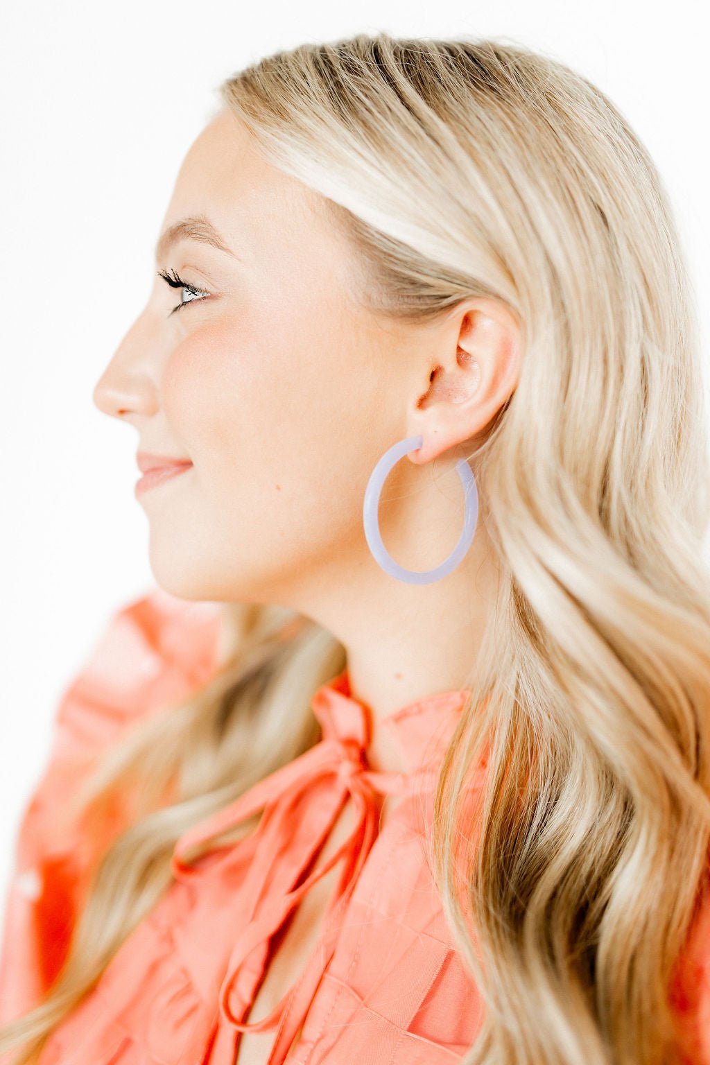 Holly Medium Hoop Earrings - Lavender Haze - LINNY CO WholesaleAcetate