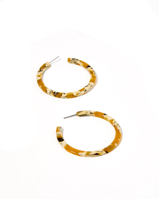 Holly Medium Hoop Earrings - Mustard - LINNY CO WholesaleAcetate