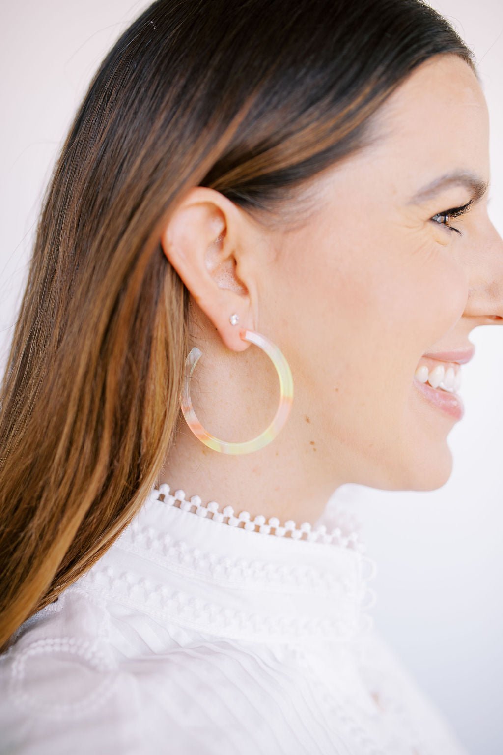 Holly Medium Hoop Earrings - Neon Punch - LINNY CO WholesaleAcetate