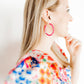 Holly Medium Hoop Earrings - Pink Party Punch - LINNY CO WholesaleAcetate
