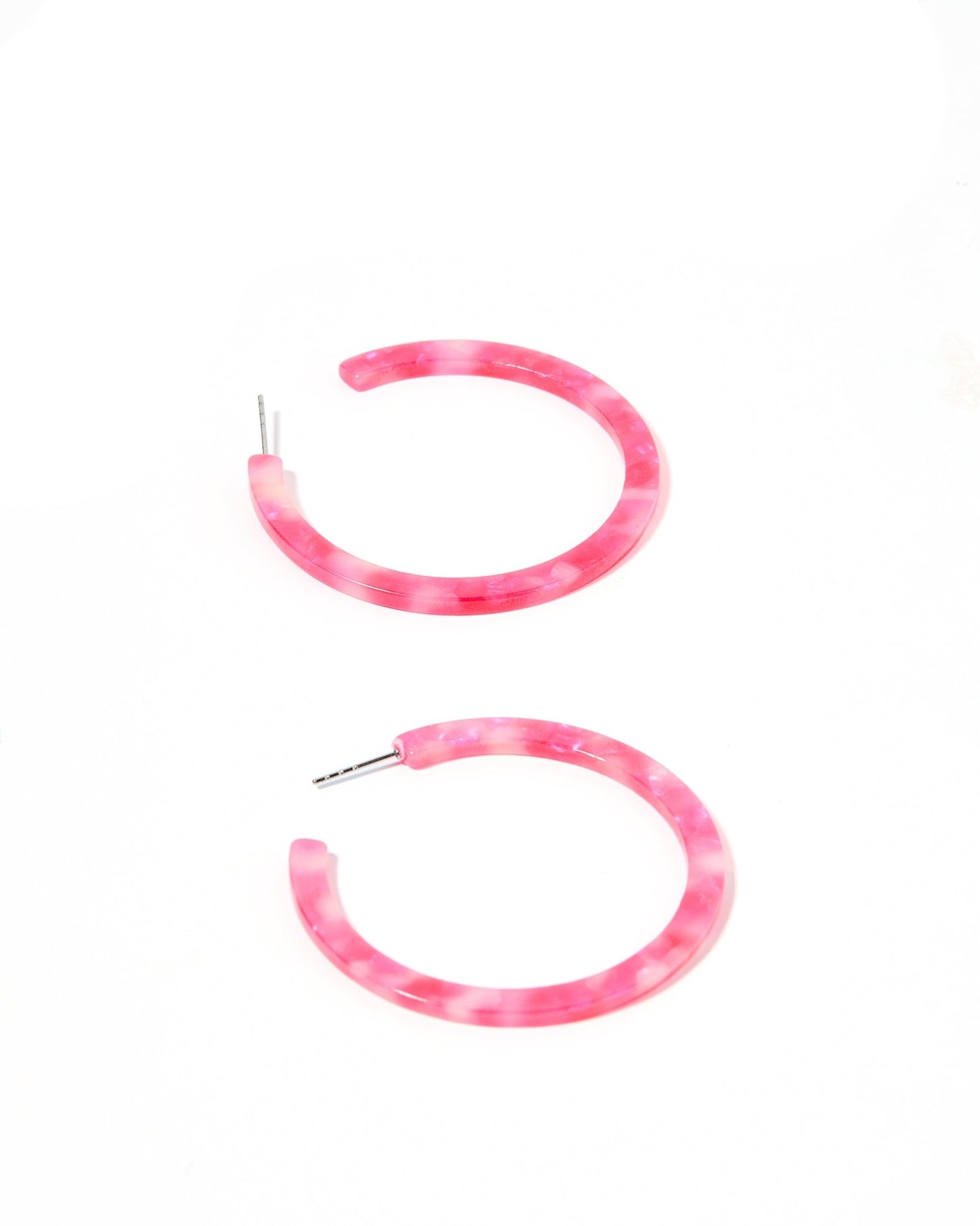 Holly Medium Hoop Earrings - Pink Party Punch - LINNY CO WholesaleAcetate