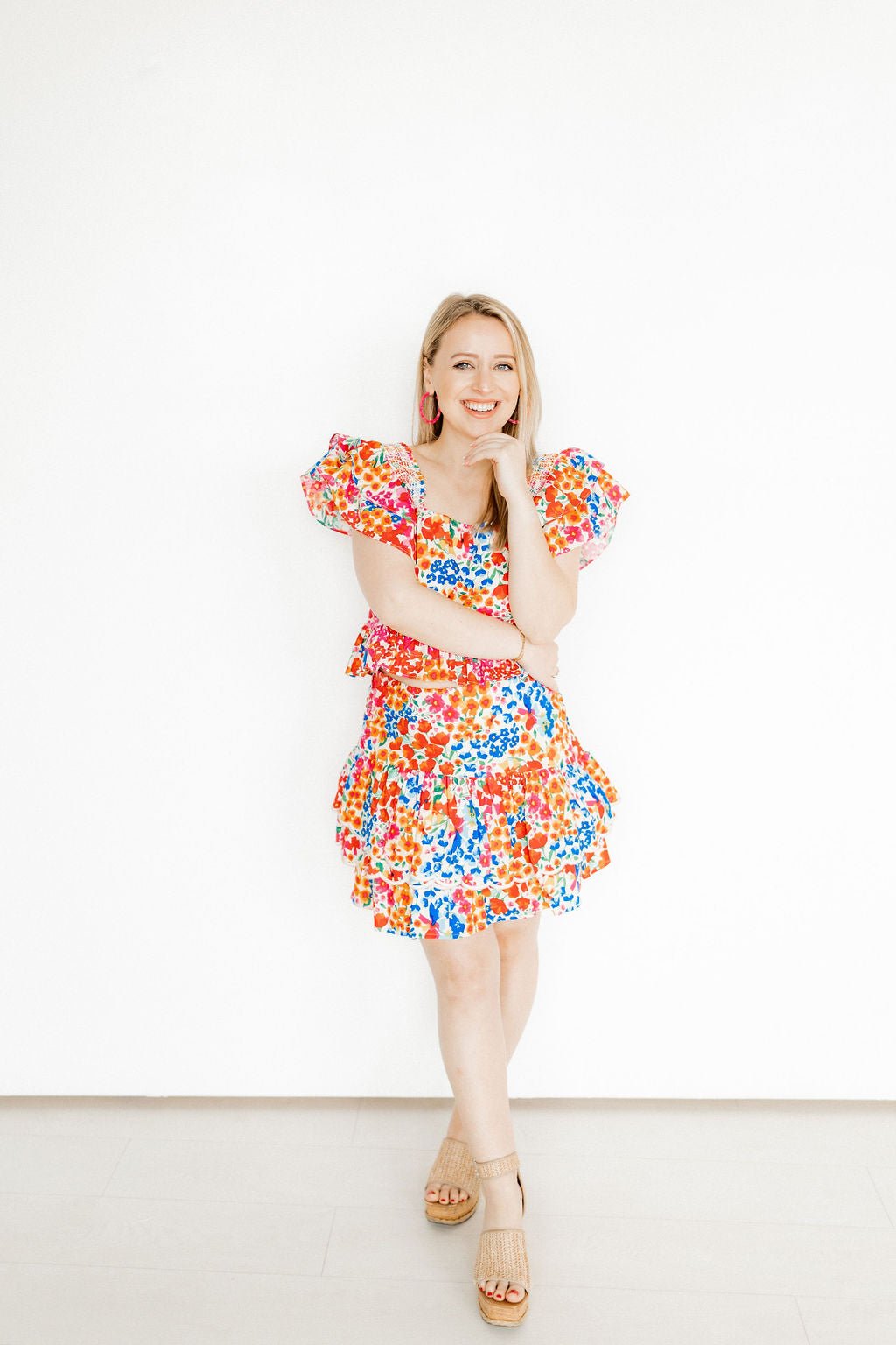 Holly Medium Hoop Earrings - Pink Party Punch - LINNY CO WholesaleAcetate