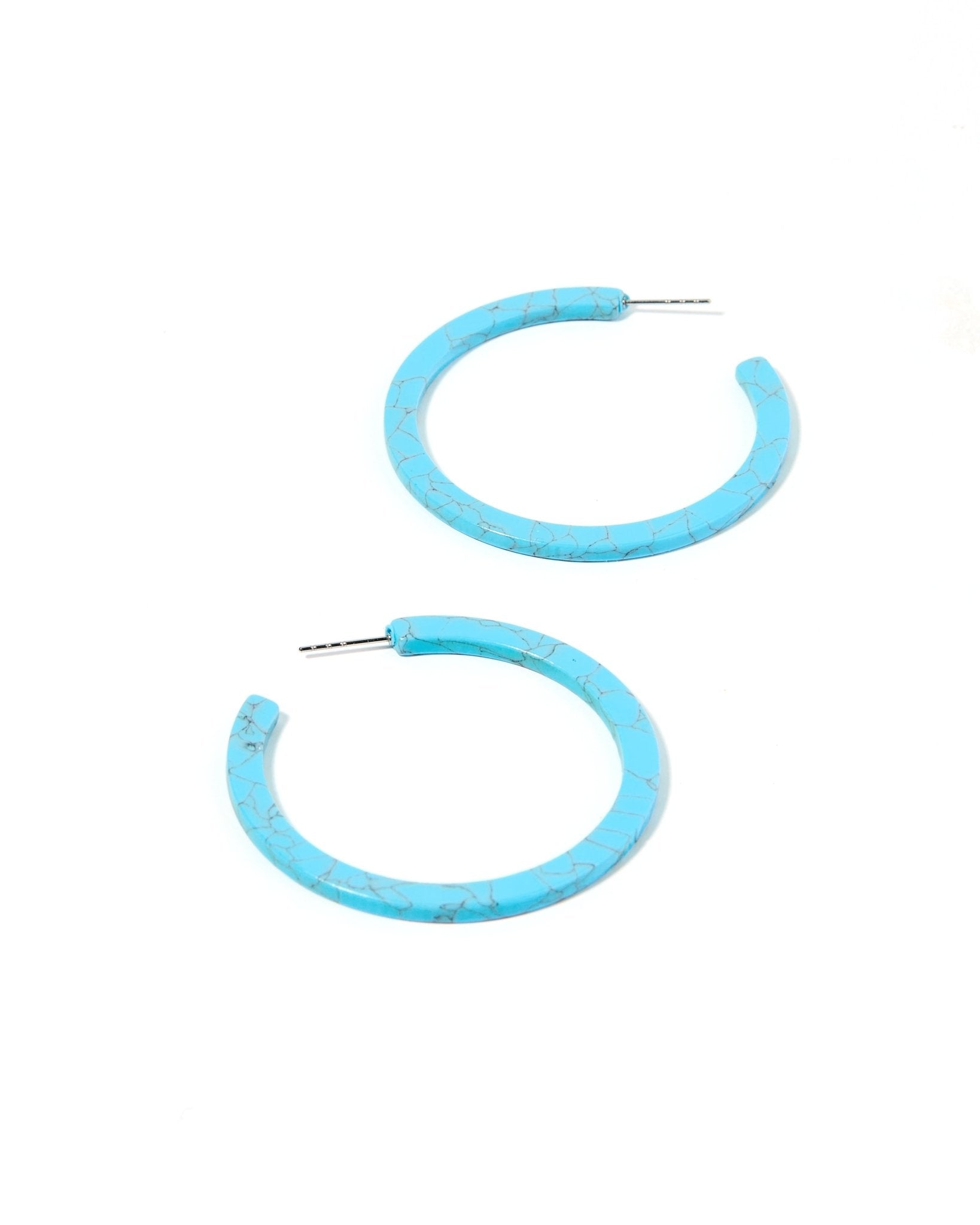 Holly Medium Hoop Earrings - Turquoise - LINNY CO WholesaleAcetate