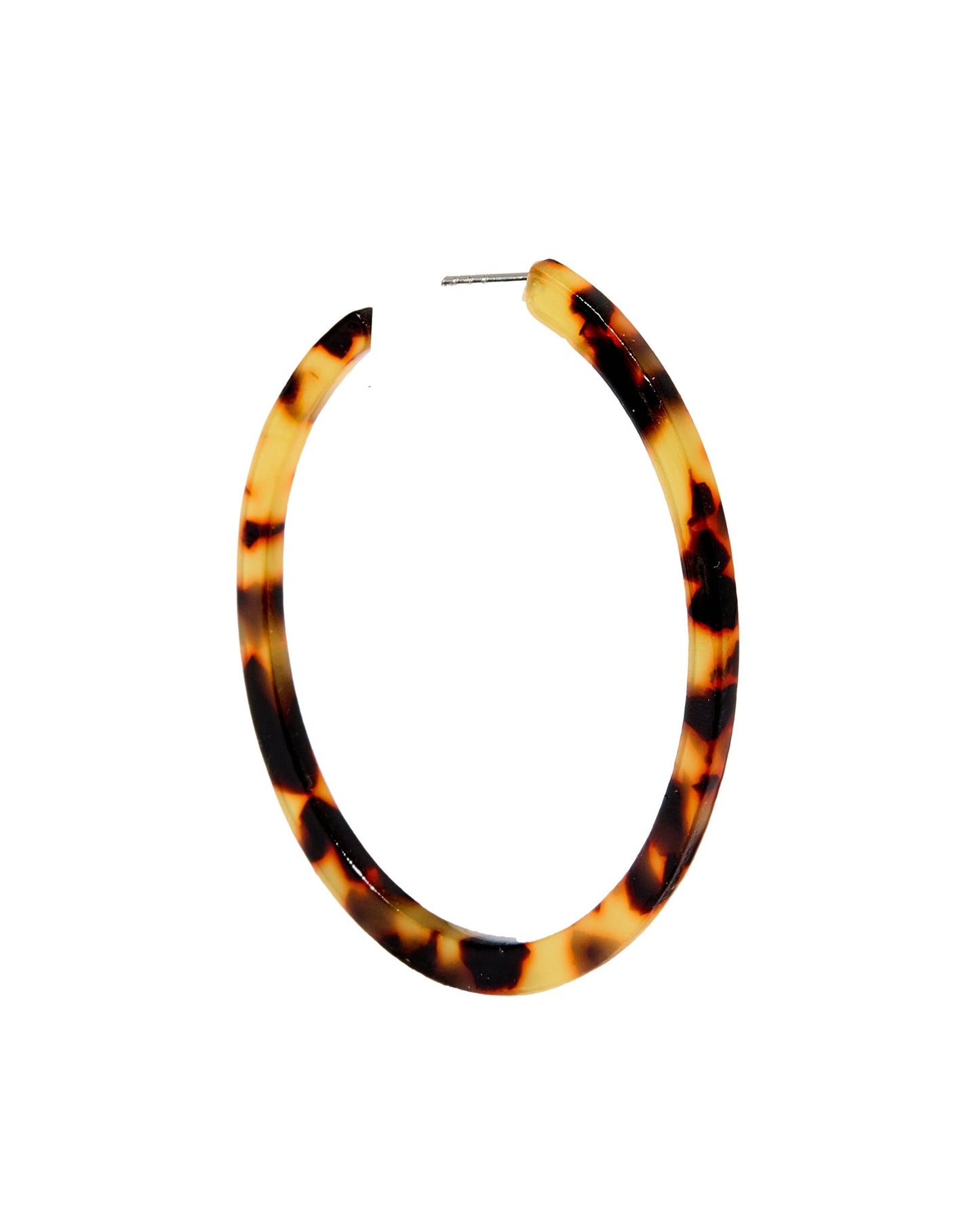 Holly Mega Hoop Earrings - Brown Tortoise - LINNY CO WholesaleAcetate