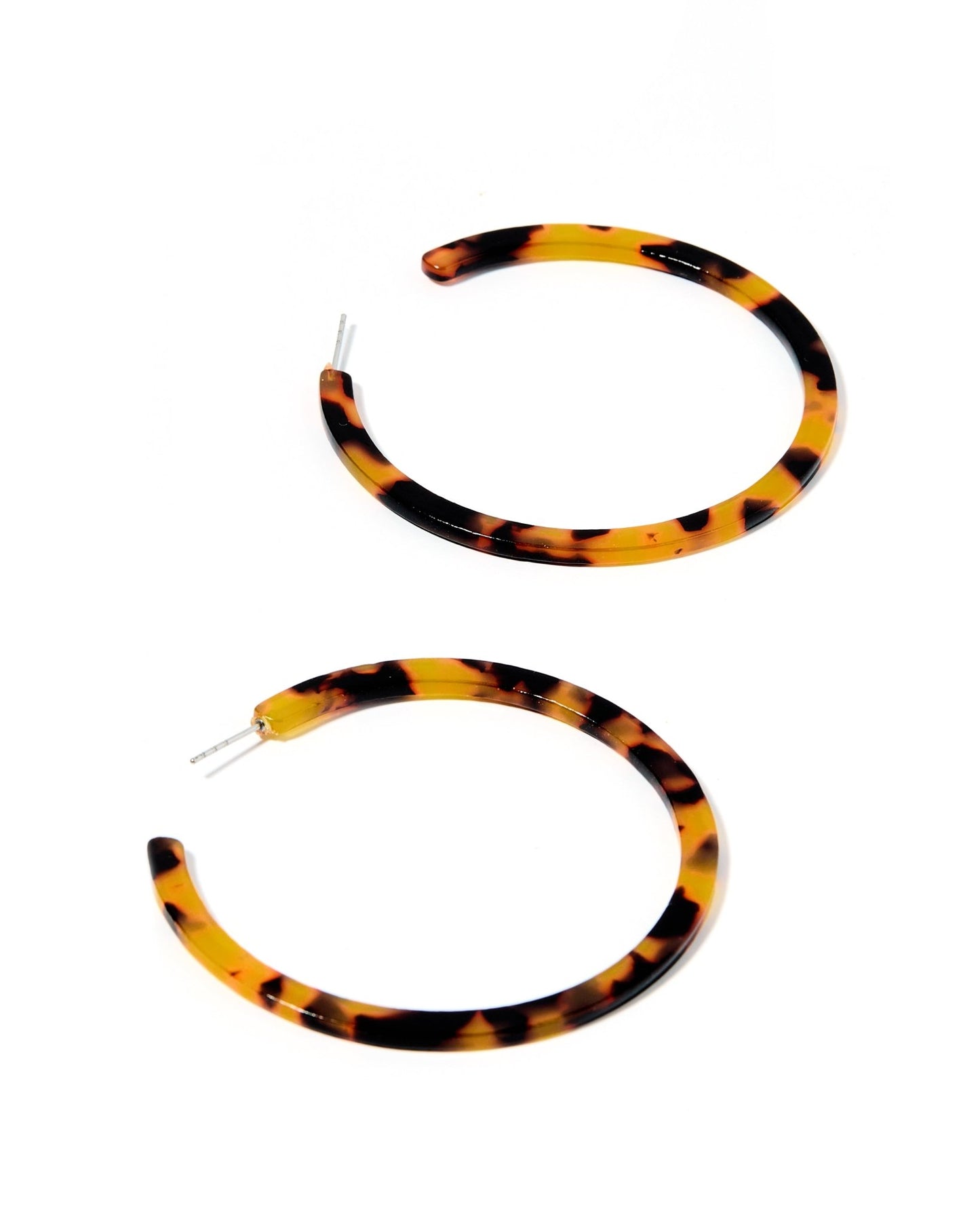 Holly Mega Hoop Earrings - Brown Tortoise - LINNY CO WholesaleAcetate
