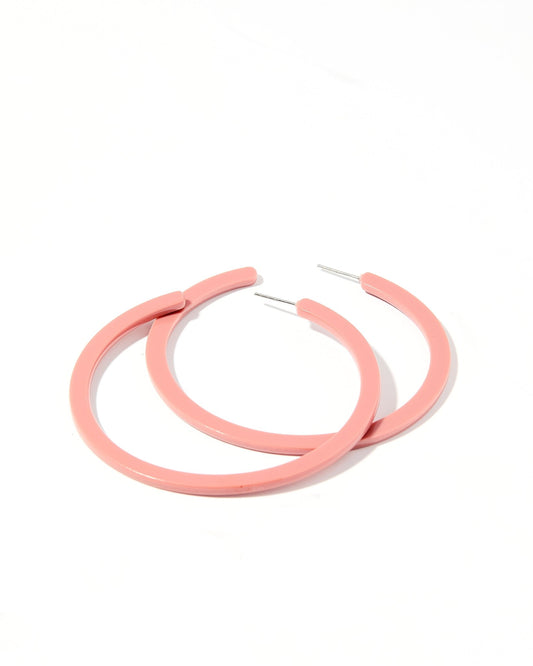 Holly Mega Hoop Earrings - Dusty Pink - LINNY CO WholesaleAcetate