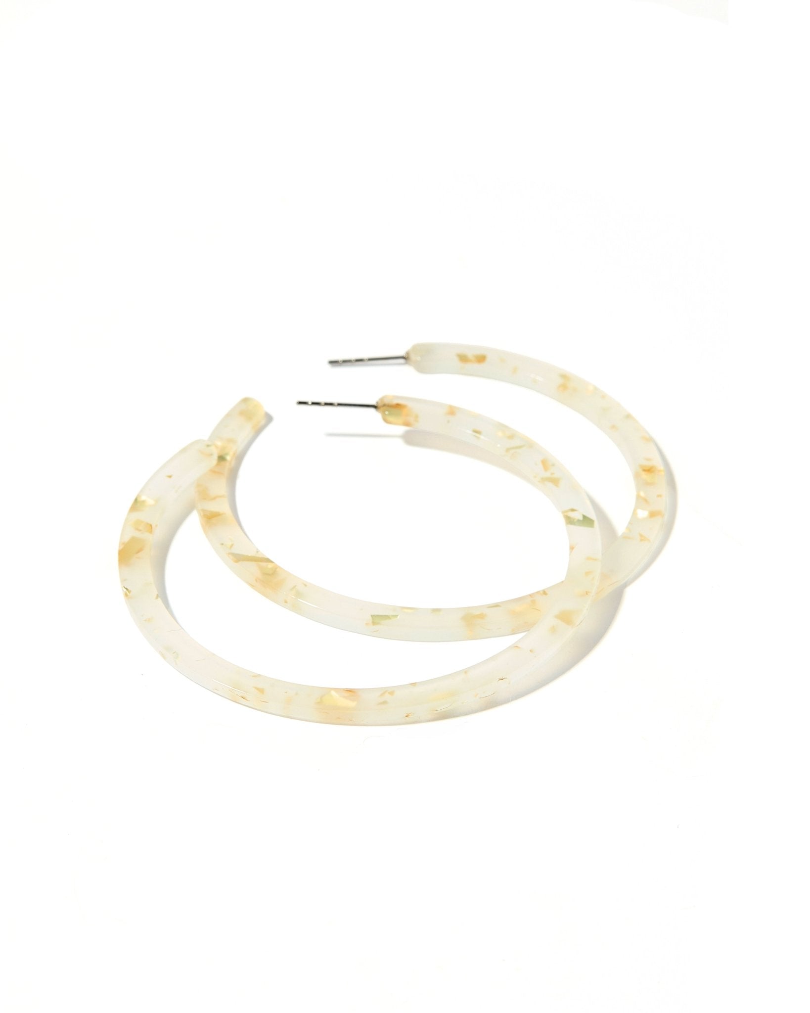 Holly Mega Hoop Earrings - Gold Confetti - LINNY CO WholesaleAcetate