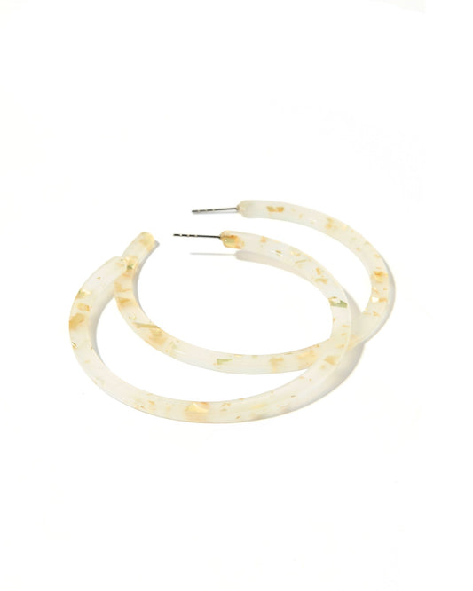 Holly Mega Hoop Earrings - Gold Confetti - LINNY CO WholesaleAcetate