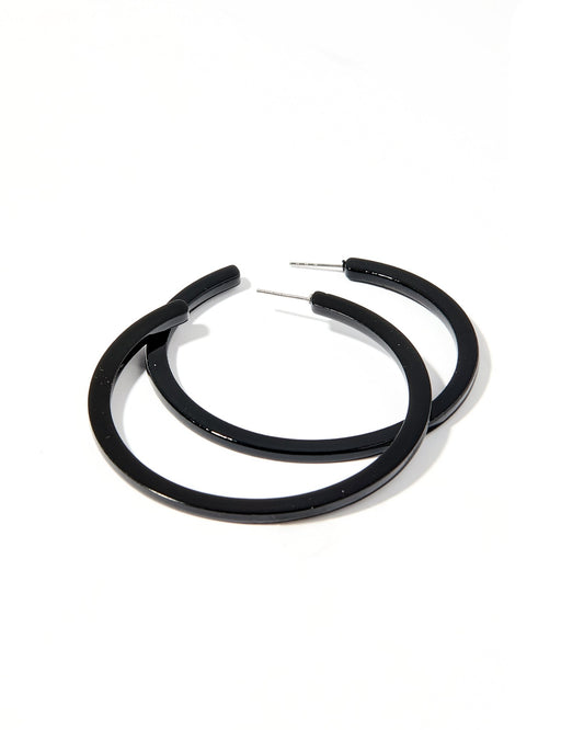 Holly Mega Hoop Earrings - True Black - LINNY CO WholesaleAcetate