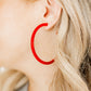 Holly Mega Hoop Earrings - True Red - LINNY CO WholesaleAcetate