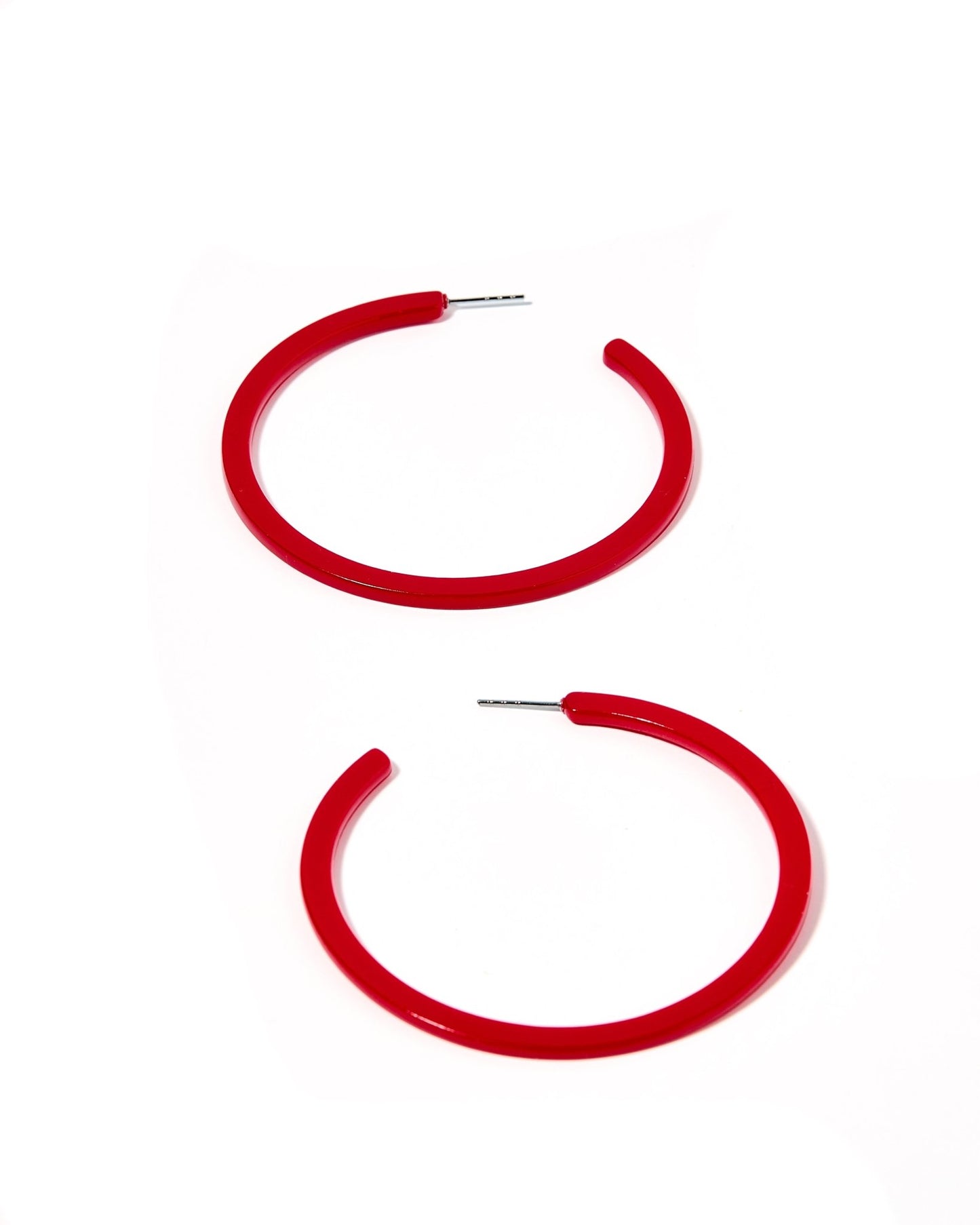 Holly Mega Hoop Earrings - True Red - LINNY CO WholesaleAcetate