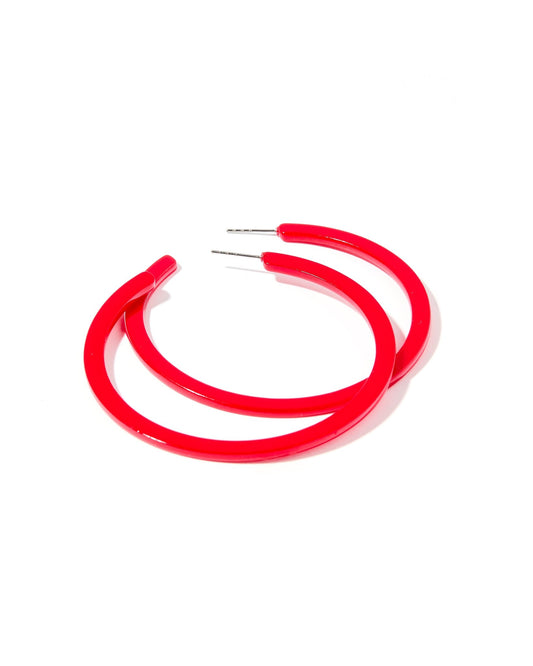 Holly Mega Hoop Earrings - True Red - LINNY CO WholesaleAcetate