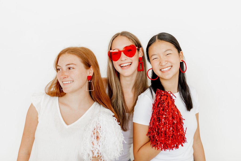 Holly Mega Hoop Earrings - True Red - LINNY CO WholesaleAcetate
