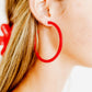 Holly Mega Hoop Earrings - True Red - LINNY CO WholesaleAcetate