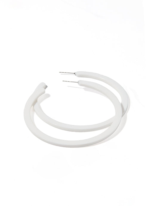 Holly Mega Hoop Earrings - True White - LINNY CO WholesaleAcetate