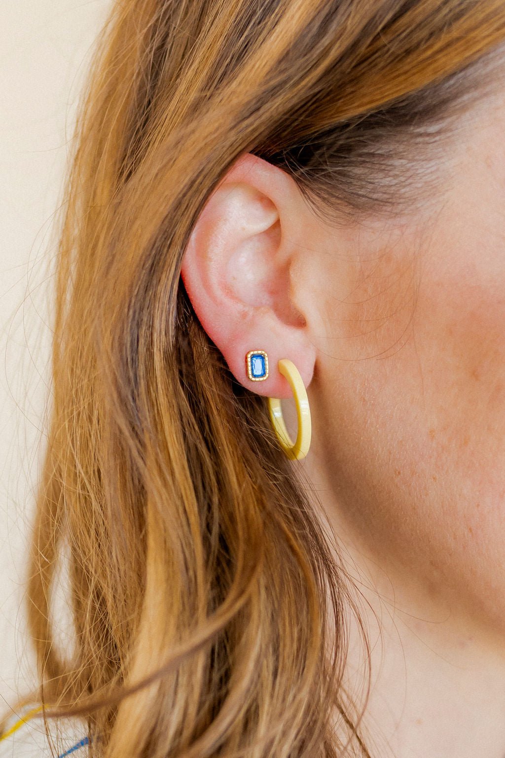 Holly Mini Hoop Earrings - Buttercup Yellow - LINNY CO WholesaleAcetate