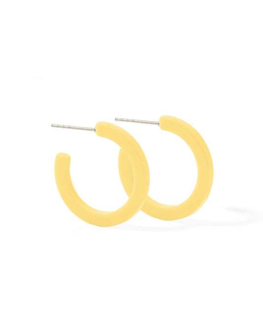 Holly Mini Hoop Earrings - Buttercup Yellow - LINNY CO WholesaleAcetate