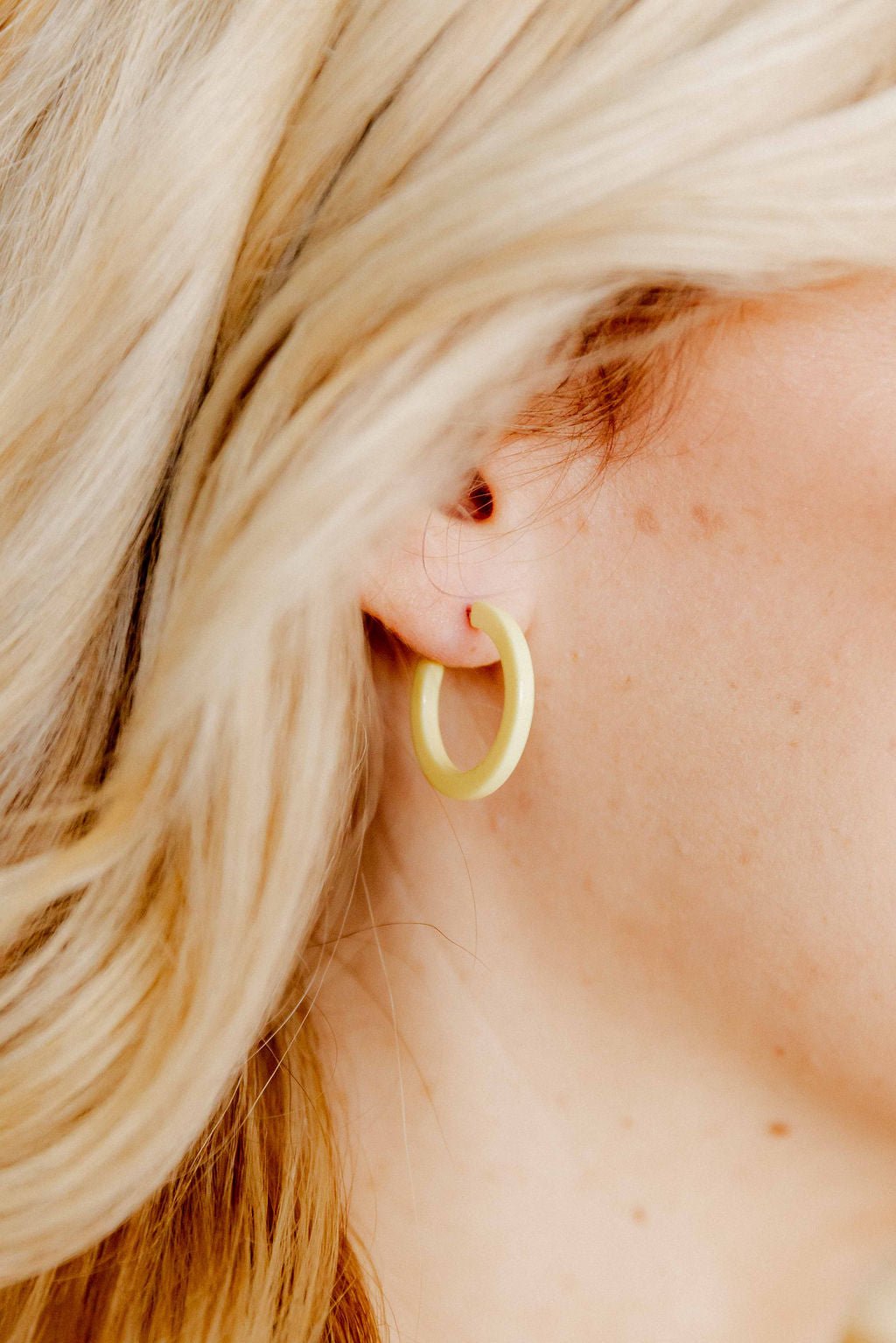 Holly Mini Hoop Earrings - Buttercup Yellow - LINNY CO WholesaleAcetate