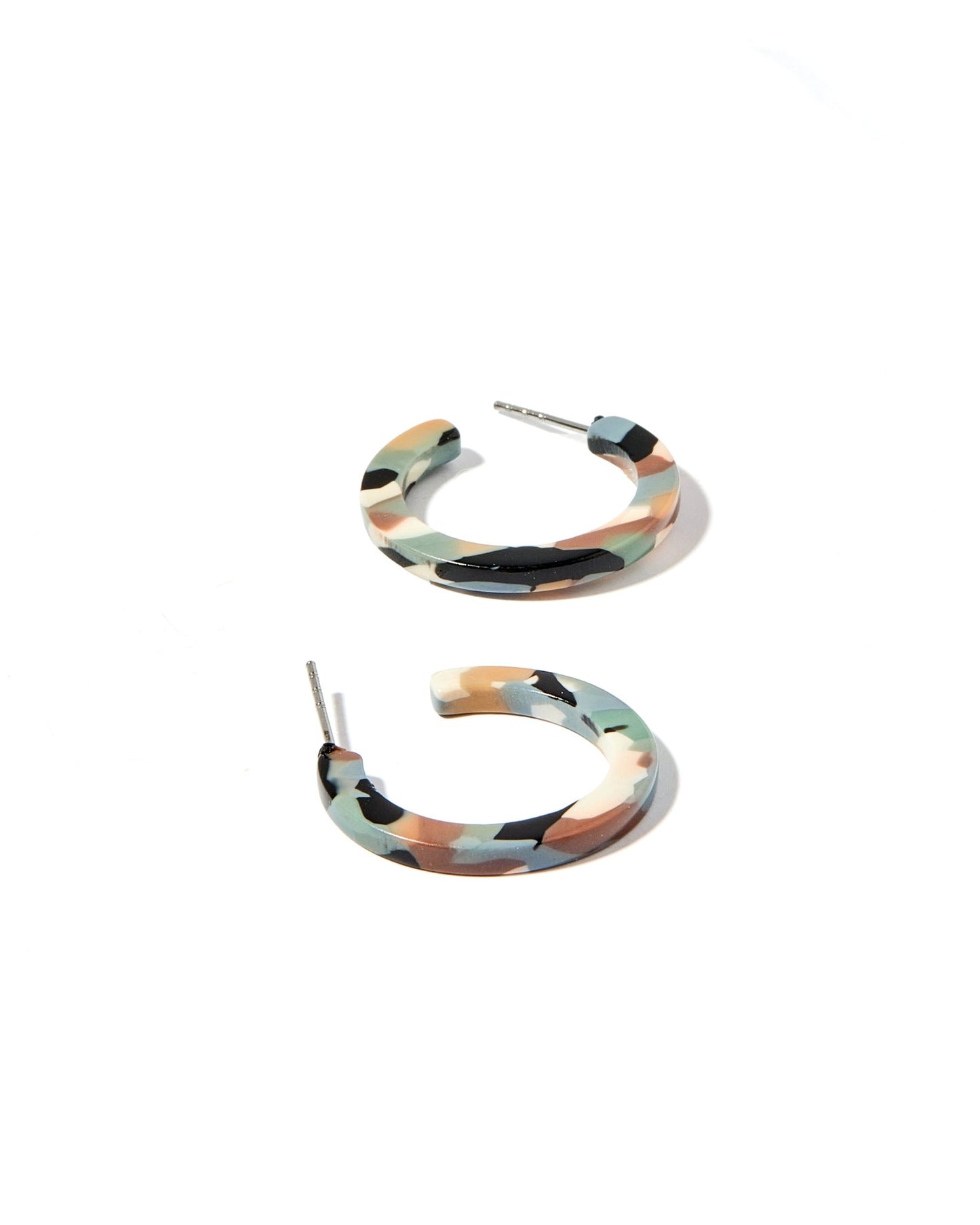 Holly Mini Hoop Earrings - Desert Camo - LINNY CO WholesaleAcetate