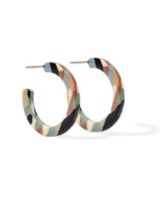 Holly Mini Hoop Earrings - Desert Camo - LINNY CO WholesaleAcetate