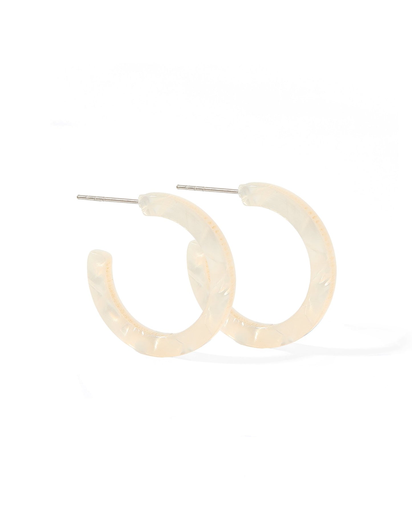 Holly Mini Hoop Earrings - Ivory Pearl - LINNY CO WholesaleAcetate