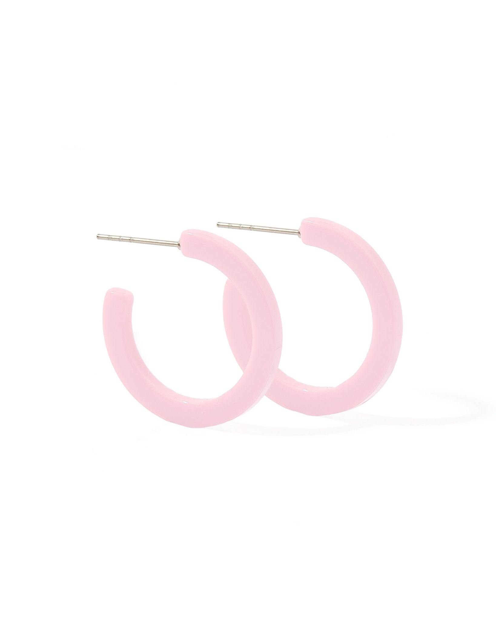 Holly Mini Hoop Earrings - Pink Carnation - LINNY CO WholesaleAcetate
