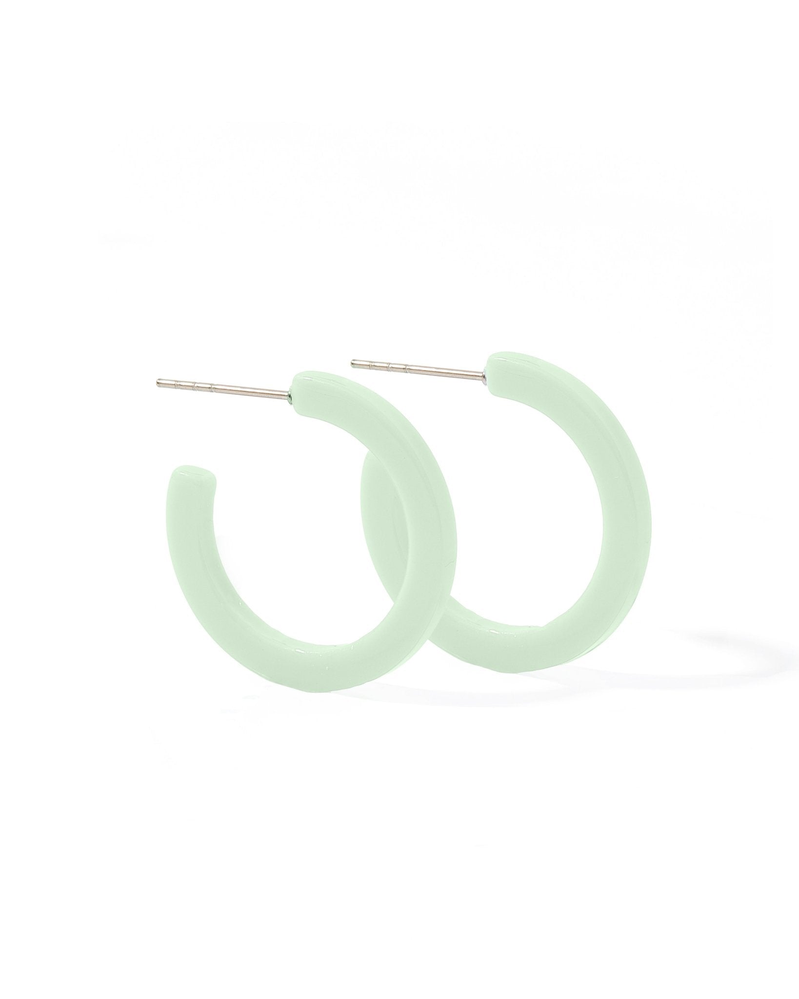 Holly Mini Hoop Earrings - Spearmint Green - LINNY CO WholesaleAcetate