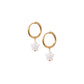Huggie Charm Earrings - Aster Star Pearl - LINNY CO WholesaleStuds