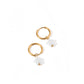 Huggie Charm Earrings - Aster Star Pearl - LINNY CO WholesaleStuds