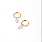 Huggie Charm Earrings - Aster Star Pearl - LINNY CO WholesaleStuds