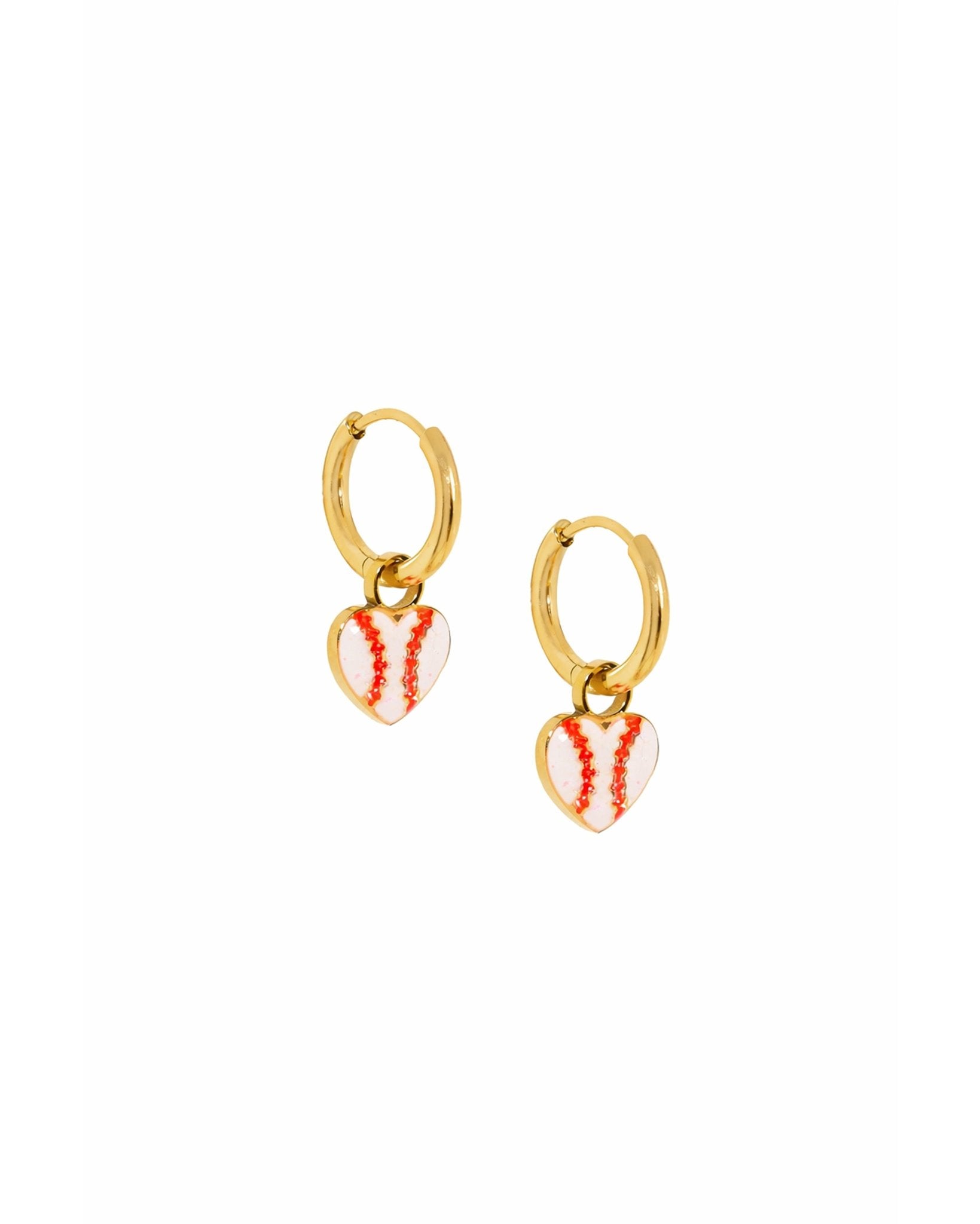 Huggie Charm Earrings - Baseball - LINNY CO WholesaleEarrings