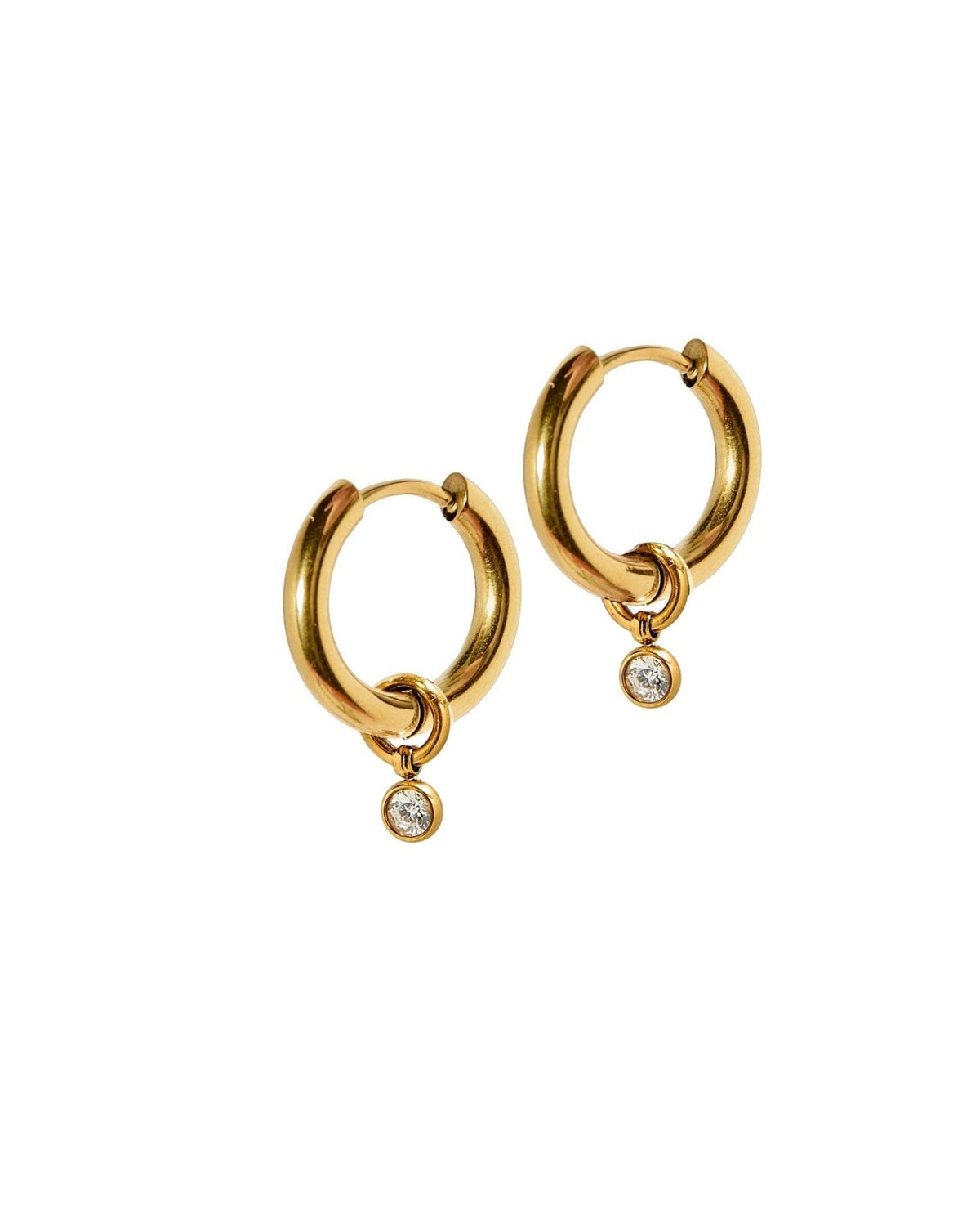 Huggie Charm Earrings - Celine Gold - LINNY CO WholesaleMetals