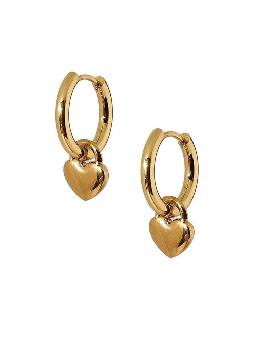 Huggie Charm Earrings - Dakota Heart - LINNY CO Wholesale