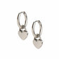 Huggie Charm Earrings - Dakota Heart Silver - LINNY CO Wholesale