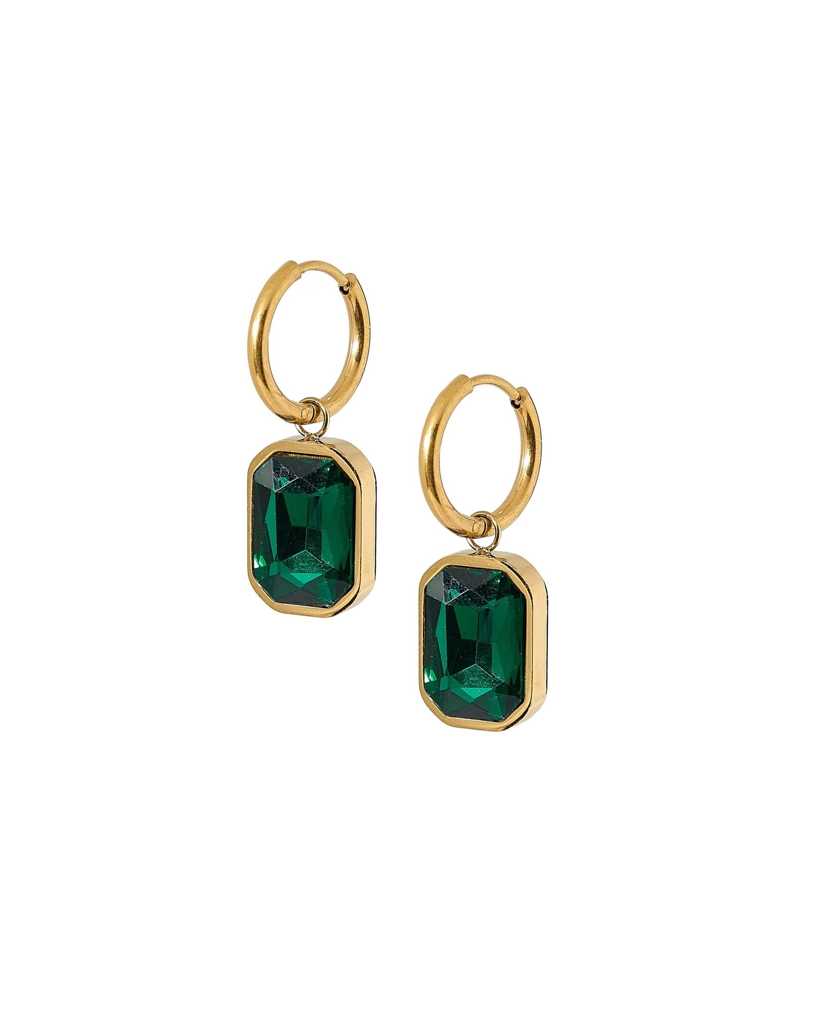 Huggie Charm Earrings - Diana Green - LINNY CO Wholesale
