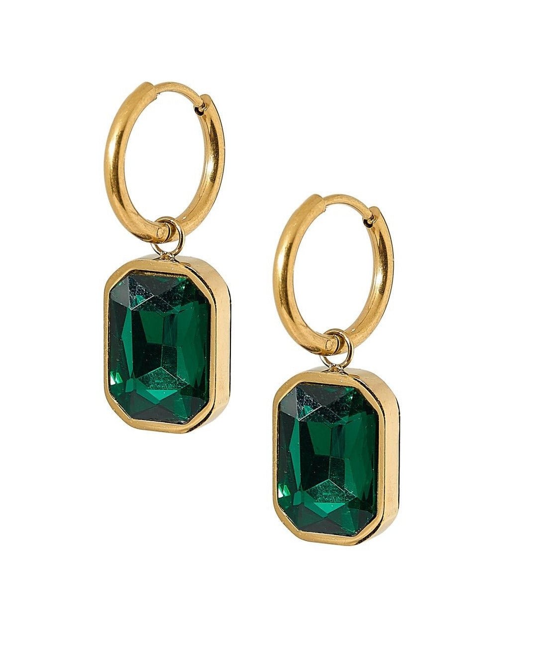 Huggie Charm Earrings - Diana Green - LINNY CO Wholesale