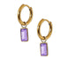 Huggie Charm Earrings - Edith Lavender Gold - LINNY CO Wholesale