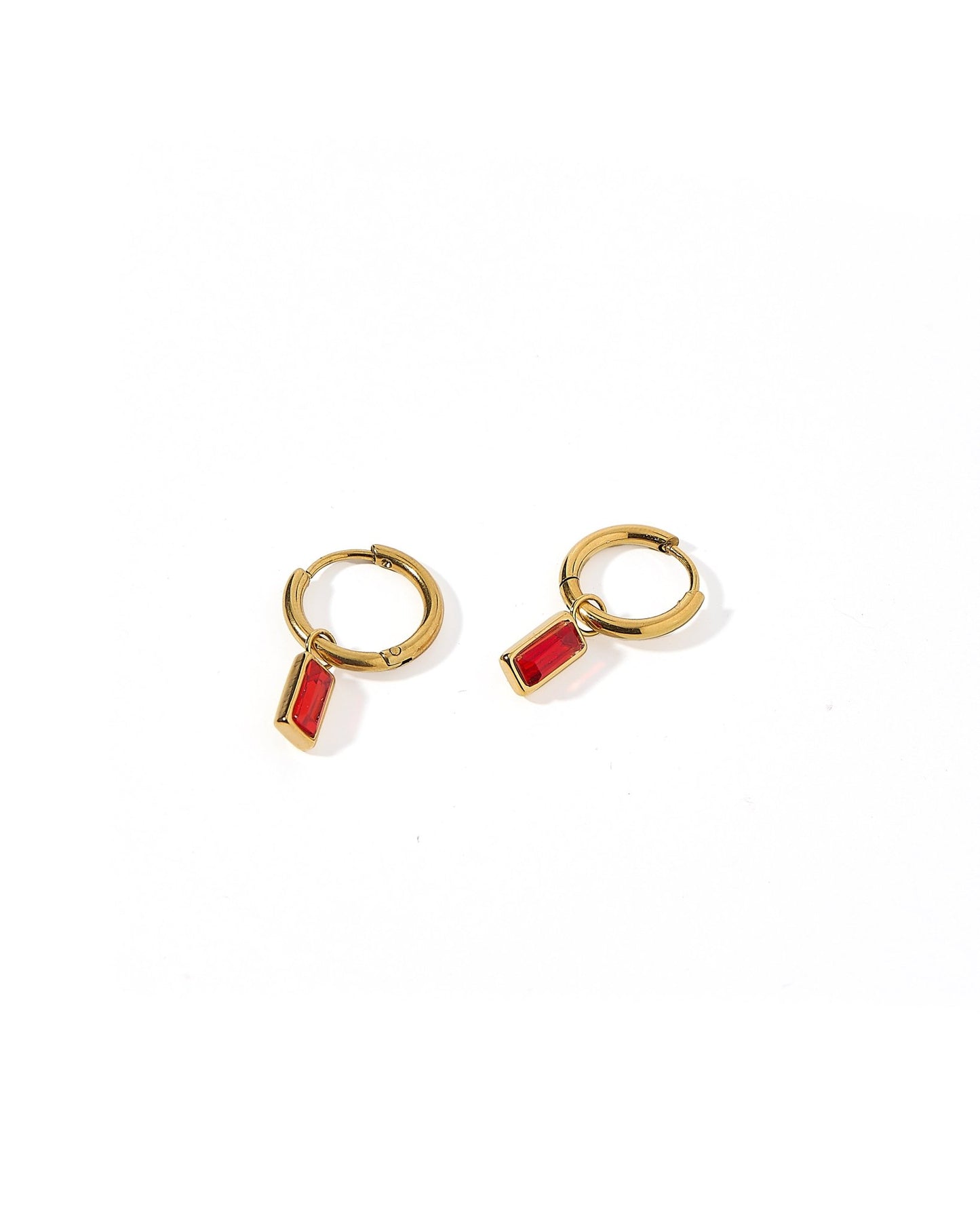 Huggie Charm Earrings - Edith Red Gold - LINNY CO Wholesale