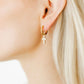 Huggie Charm Earrings - Esther Cross Clear - LINNY CO WholesaleMetals