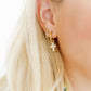 Huggie Charm Earrings - Esther Cross Clear - LINNY CO WholesaleMetals