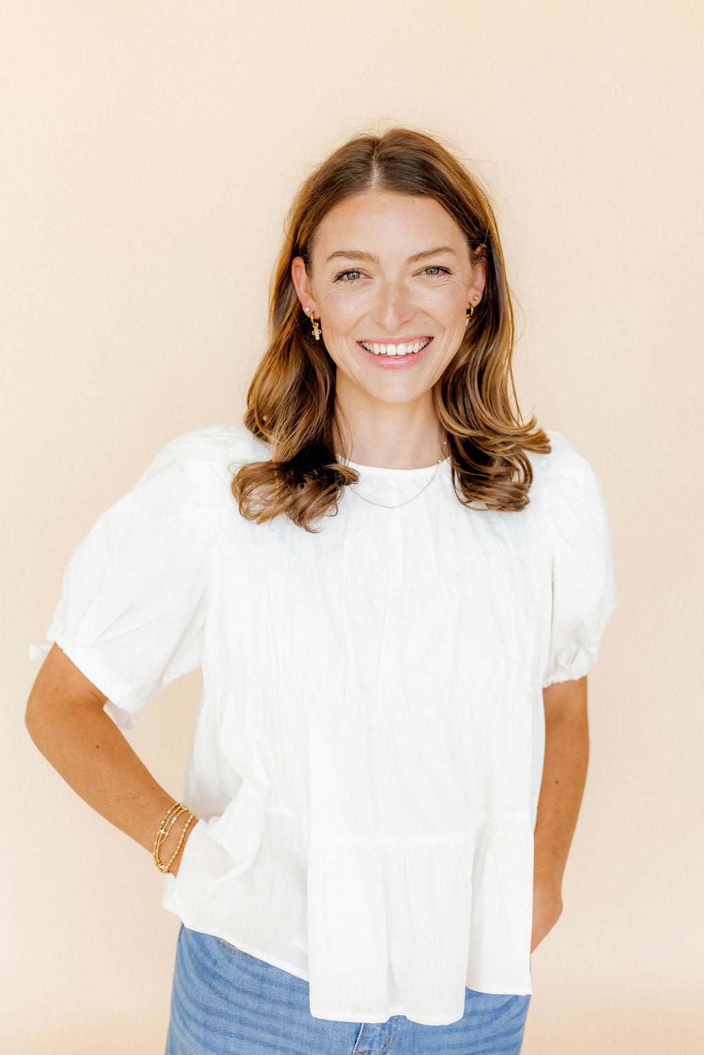 Huggie Charm Earrings - Esther Cross Multi - LINNY CO WholesaleMetals